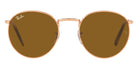 Ray-Ban® New Round RB3637 RB3637 9196G3 47 - Legend Gold with Polarized Clear Gradient Dark Gray lenses Sunglasses
