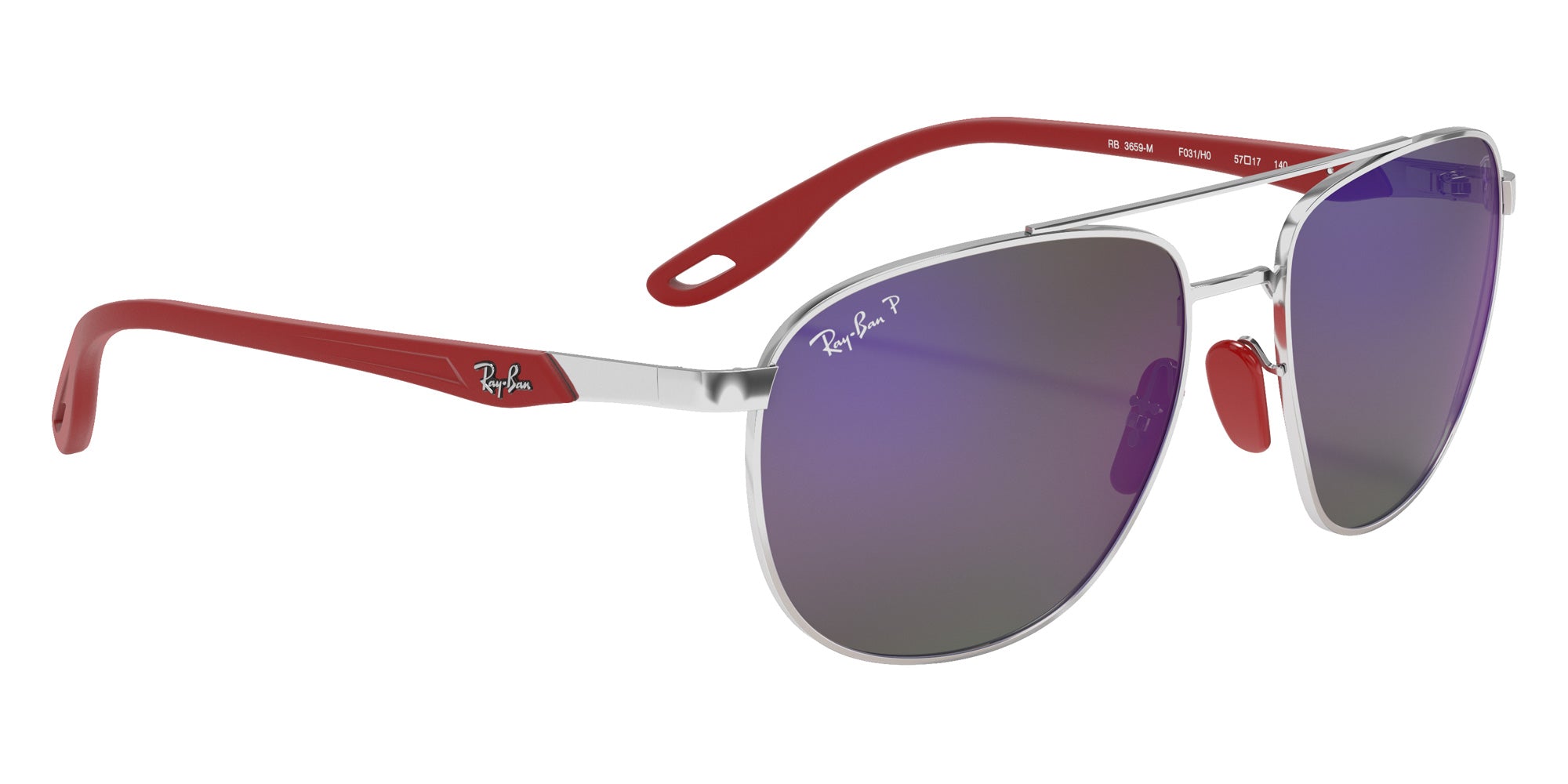 Ray-Ban® RB3659M RB3659M F031H0 57 Sunglasses - Silver