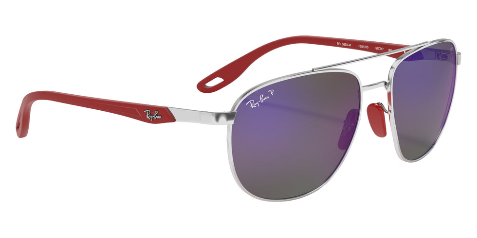 Ray-Ban® RB3659M RB3659M F031H0 57 Sunglasses - Silver