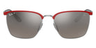 Ray-Ban® Scuderia Ferrari Collection RB3673M RB3673M F0455J 56 - Red Ferrari On Silver with Gray Mirrored Gray Gradient Polarized lenses Sunglasses