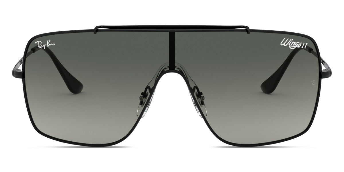 Ray-Ban® WINGS II 0RB3697 RB3697 002/11 35 - Black with Gray Gradient Dark Gray lenses Sunglasses