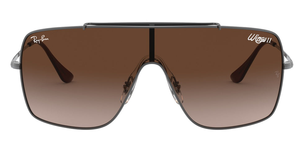 Ray-Ban® Wings Ii RB3697 RB3697 004/13 35 - Gunmetal with Brown Gradient Dark Brown lenses Sunglasses