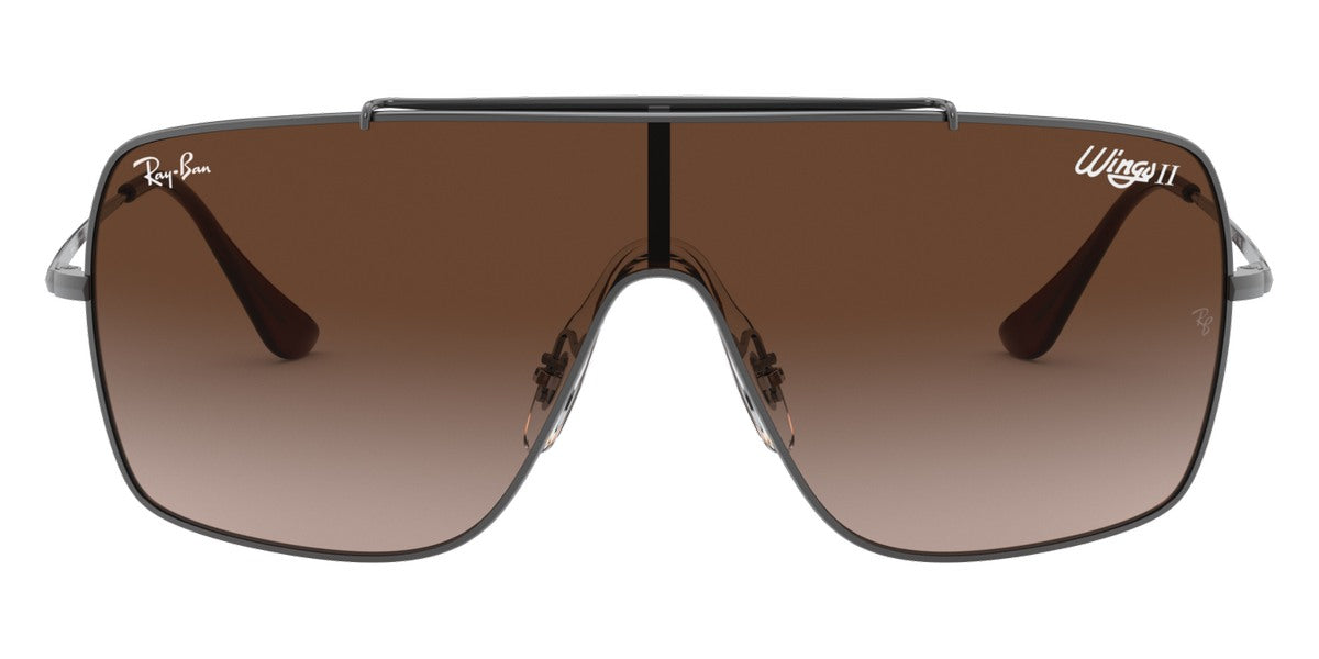 Ray-Ban® WINGS II 0RB3697 RB3697 004/13 35 - Gunmetal with Brown Gradient Dark Brown lenses Sunglasses