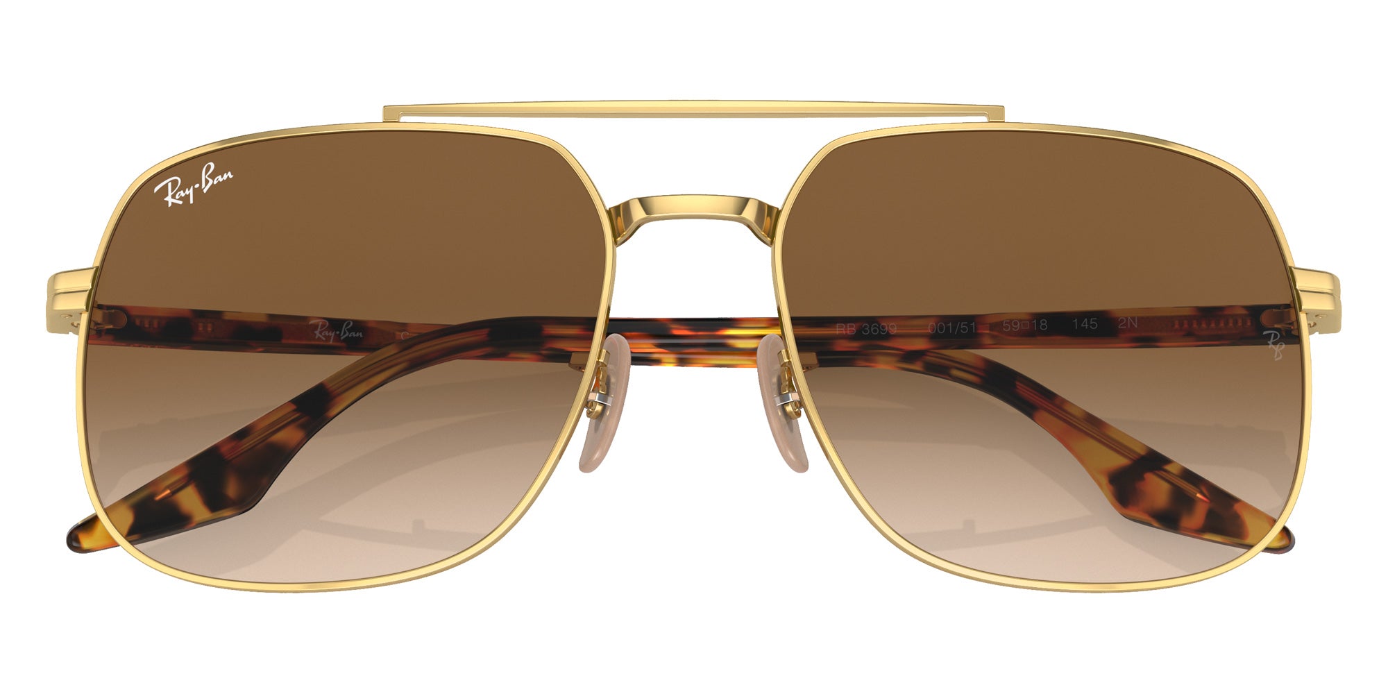 Ray-Ban® RB3699 RB3699 001/51 59 Sunglasses - Yellow Havana