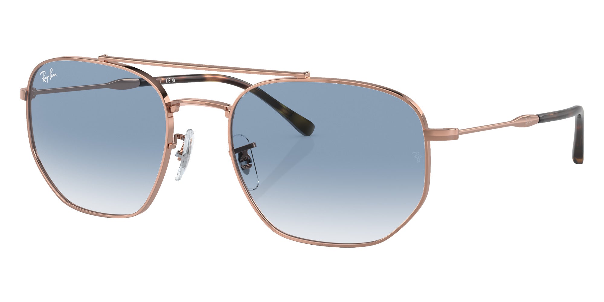 Ray-Ban® RB3707 RB3707 92023F 54 Sunglasses - Rose Gold