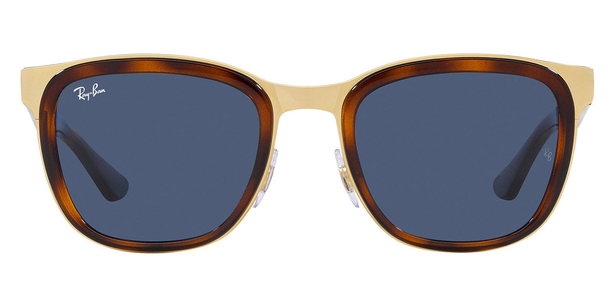 Ray-Ban® CLYDE 0RB3709 RB3709 001/80 53 - Havana on Gold with Dark Blue lenses Sunglasses