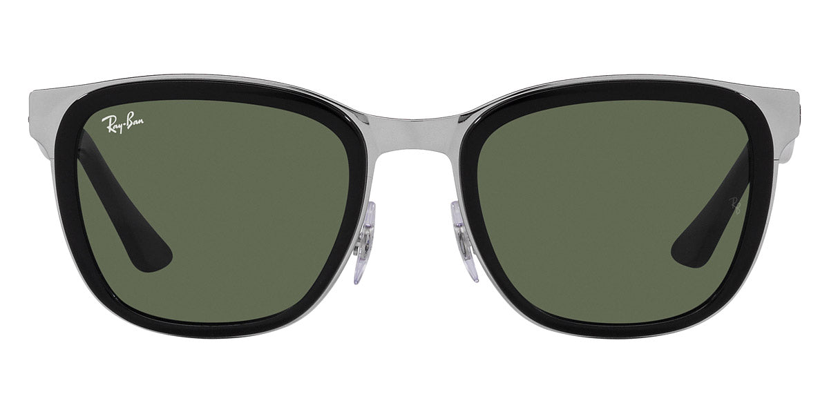 Ray-Ban® CLYDE 0RB3709 RB3709 003/71 53 - Black on Silver with Dark Green lenses Sunglasses
