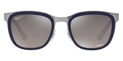 Ray-Ban® CLYDE 0RB3709 RB3709 004/5J 53 - Blue on Gunmetal with Silver Polarized lenses Sunglasses