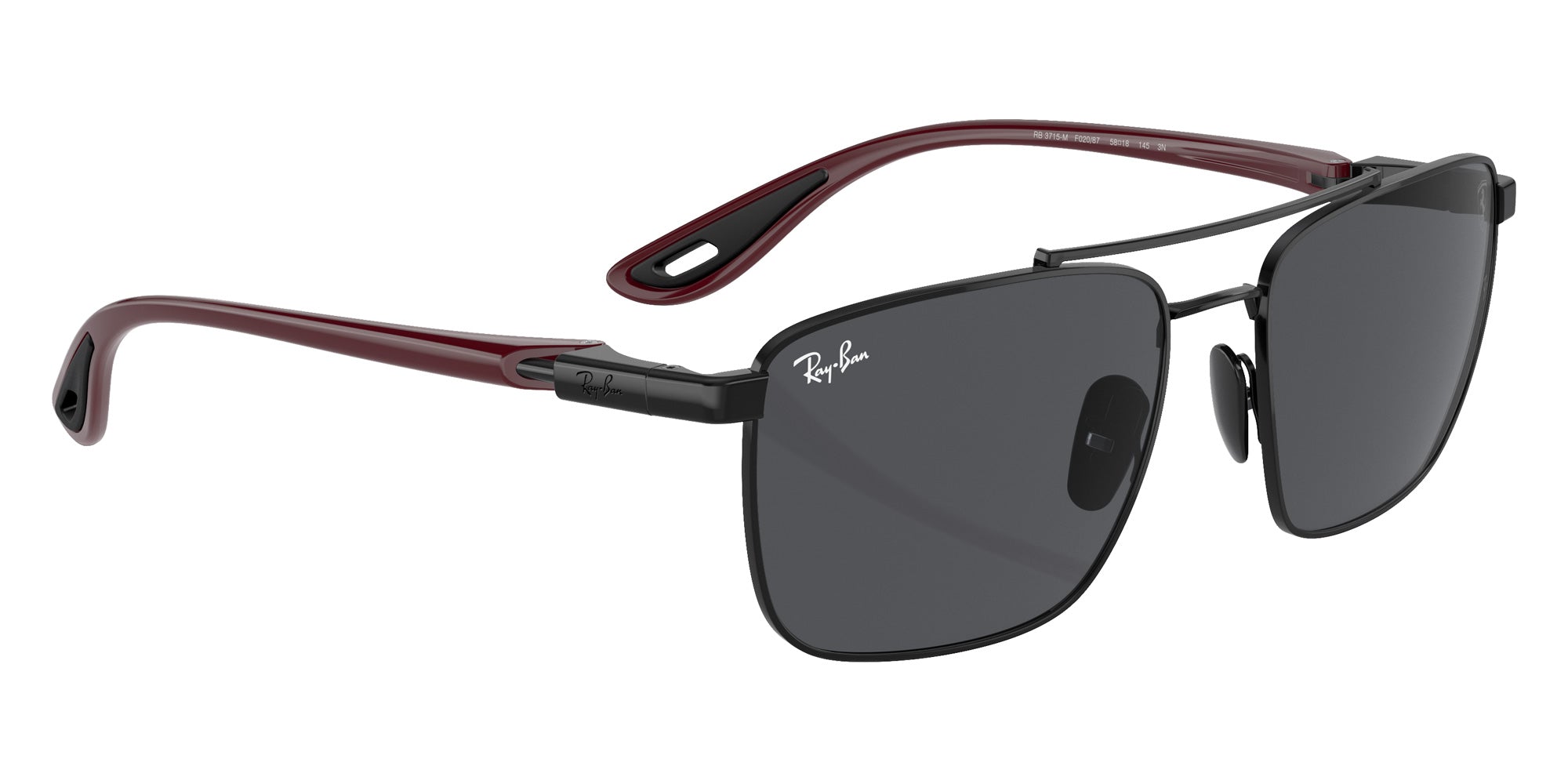 Ray-Ban® RB3715M RB3715M F02087 58 Sunglasses - Dark Red