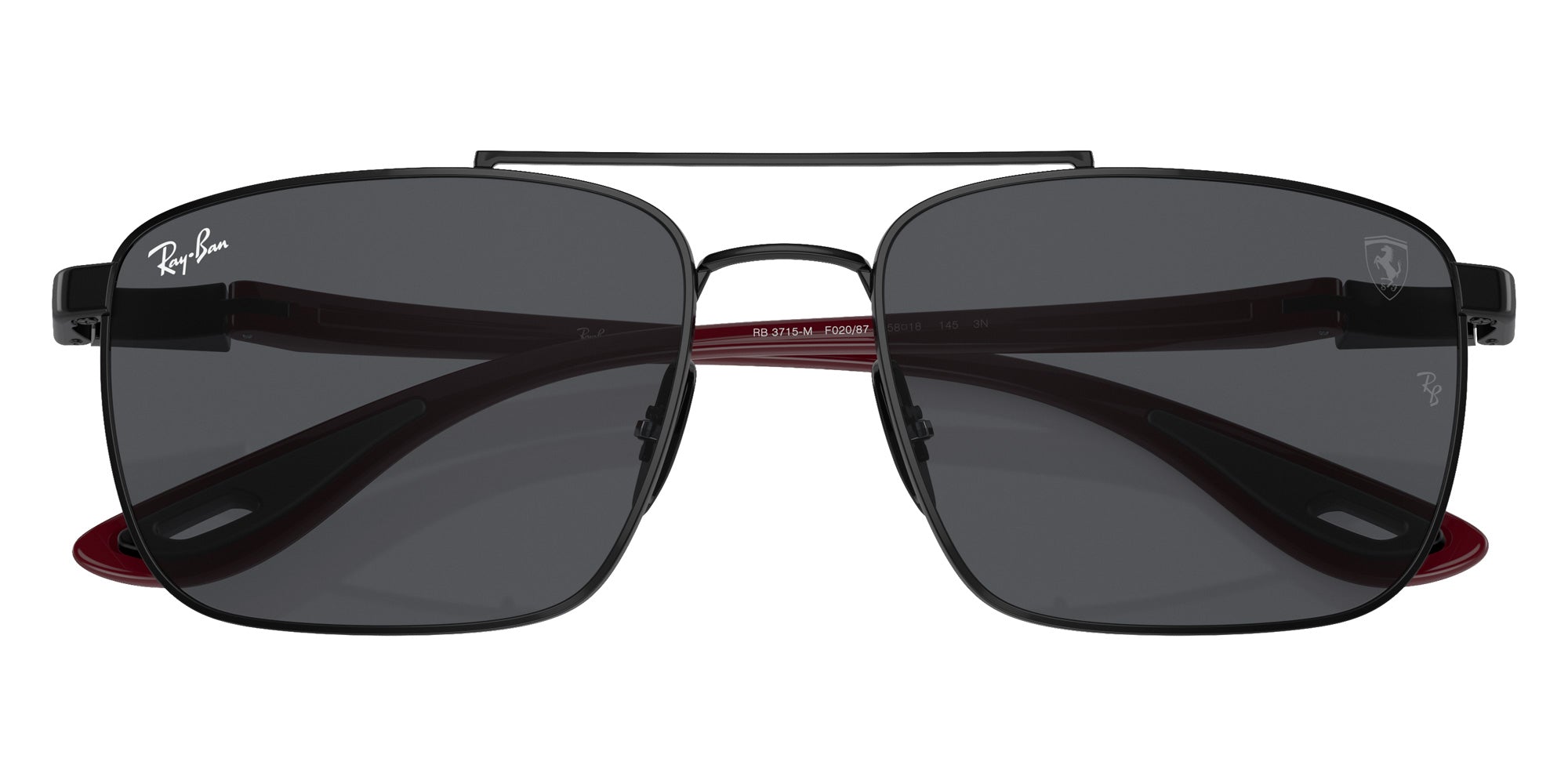 Ray-Ban® RB3715M RB3715M F02087 58 Sunglasses - Dark Red
