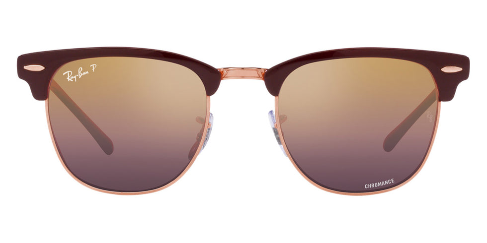 Ray-Ban® Clubmaster Metal RB3716 RB3716 9254G6 51 - Silver on Blue with Dark Blue Mirrored Polarized lenses Sunglasses