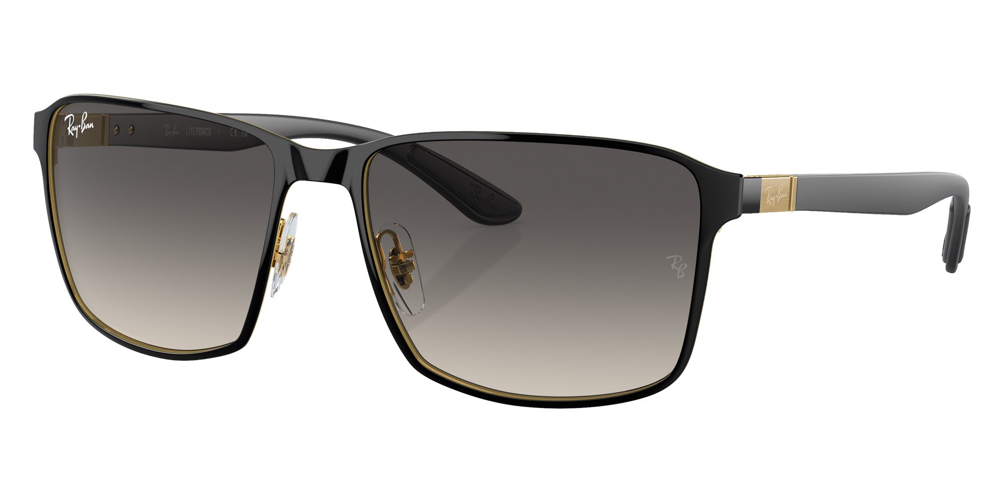 Ray-Ban® RB3721 RB3721 187/11 59 Sunglasses - Black On Gold