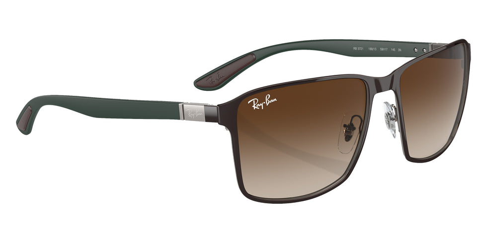 Ray-Ban® RB3721 RB3721 188/13 59 Sunglasses - Brown On Gunmetal