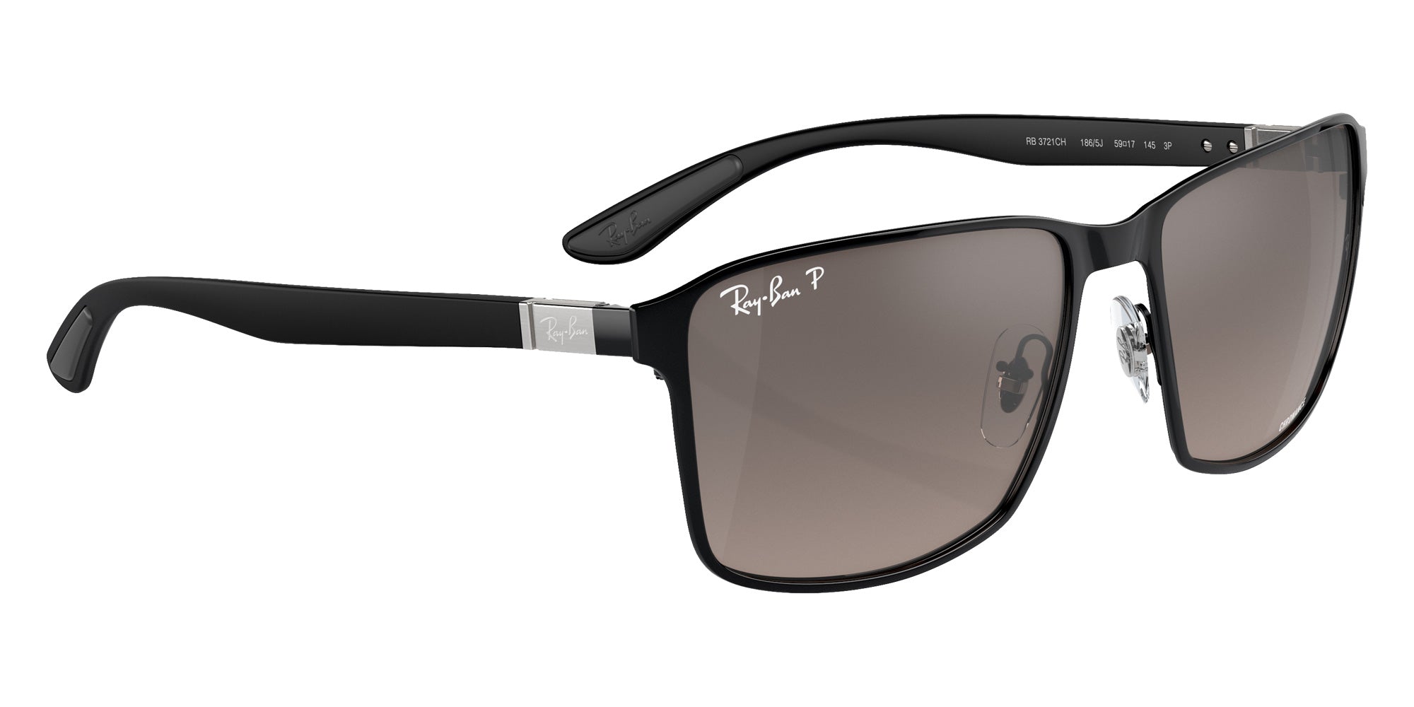 Ray-Ban® RB3721CH RB3721CH 186/5J 59 Sunglasses - Black