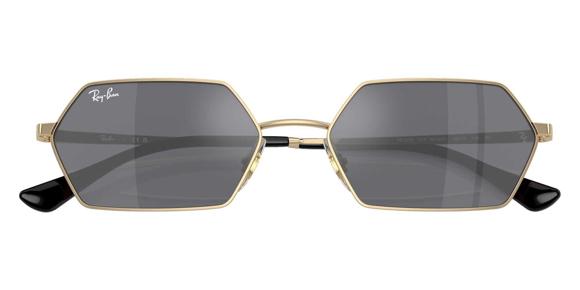 Ray-Ban® RB3728 RB3728 92136V 58 Sunglasses - Light Gold
