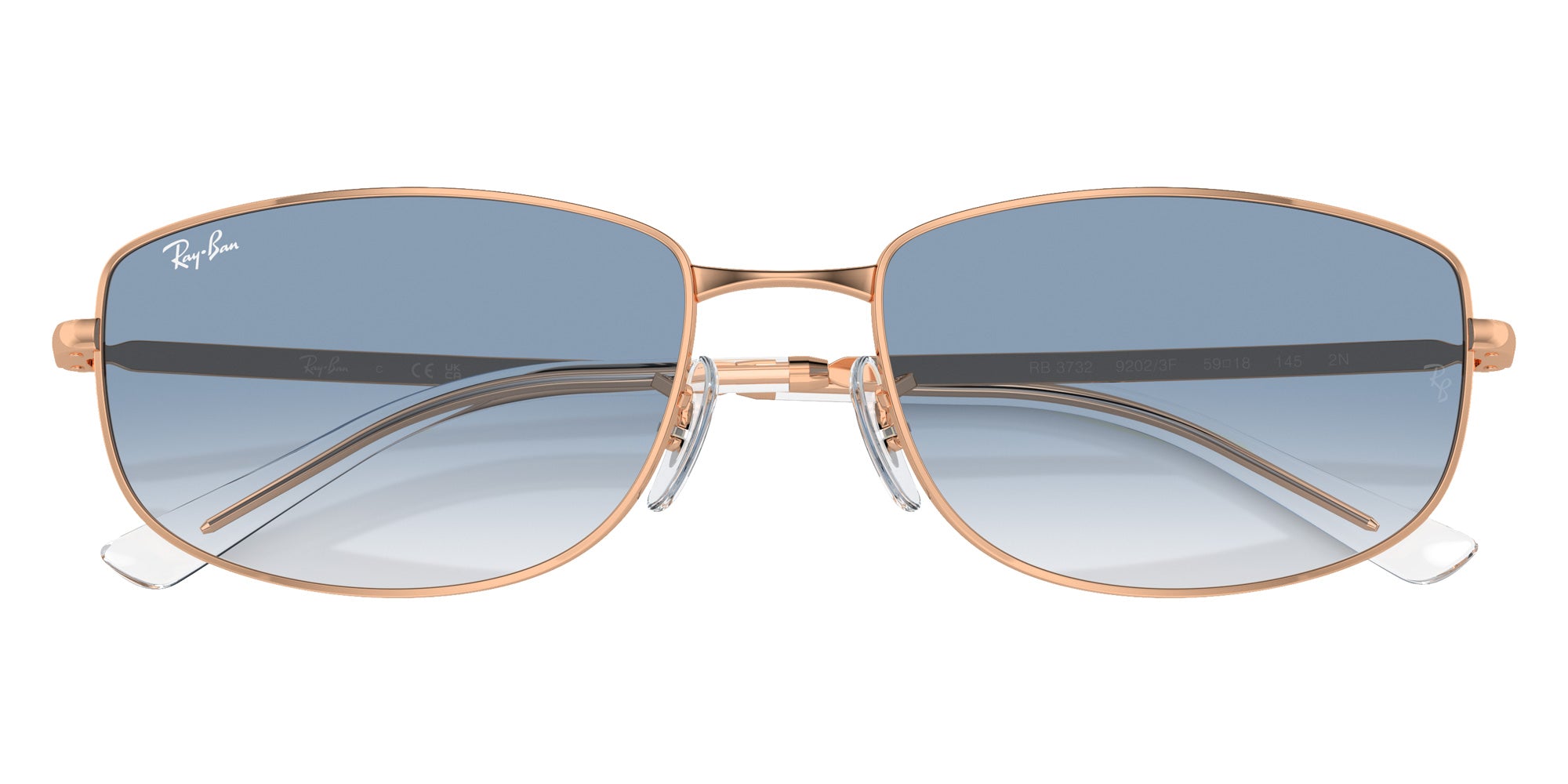Ray-Ban® RB3732 RB3732 92023F 59 Sunglasses - Rose Gold