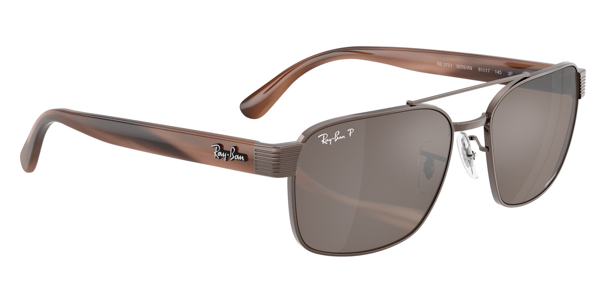 Ray-Ban® RB3751CH RB3751CH 9259AN 61 Sunglasses - Havana Brown