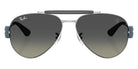 Ray-Ban® RB3762M RB3762M F12311 58 Sunglasses - Matte Light Blue/Silver
