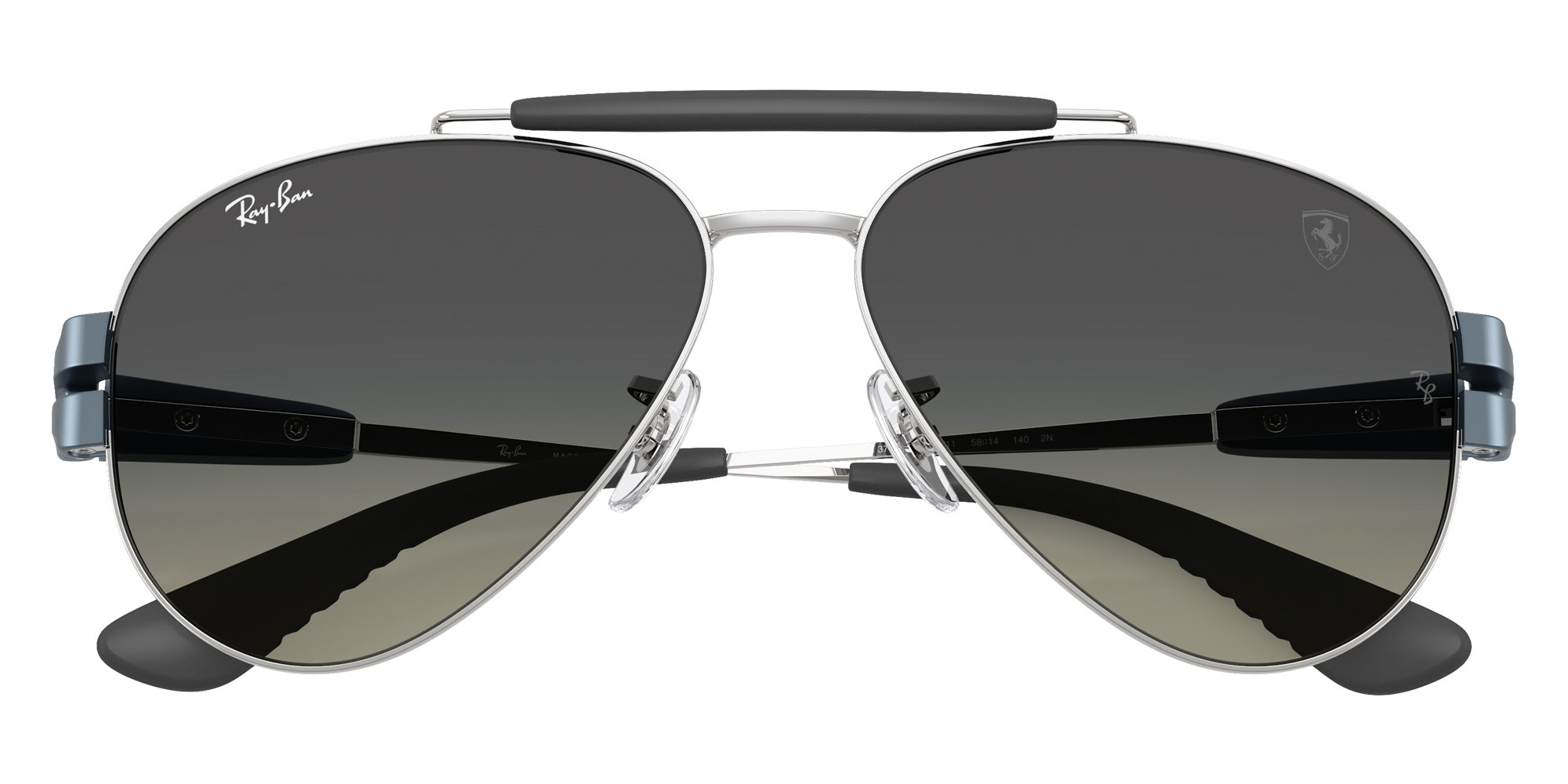 Ray-Ban® RB3762M RB3762M F12311 58 Sunglasses - Matte Light Blue/Silver