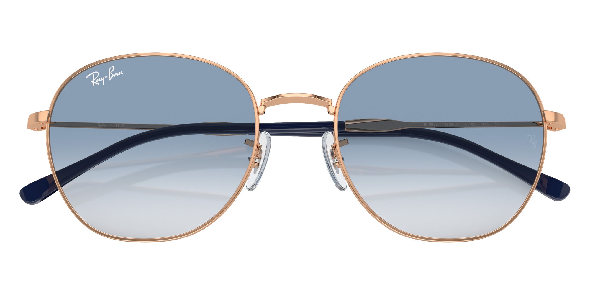 Ray-Ban® RB3809 RB3809 92623F 53 Sunglasses - Rose Gold