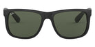 Ray-Ban® Justin RB4165 RB4165 854/7Z 55 - Rubber Brown On Gray with Light Gray Gradient Green lenses Sunglasses