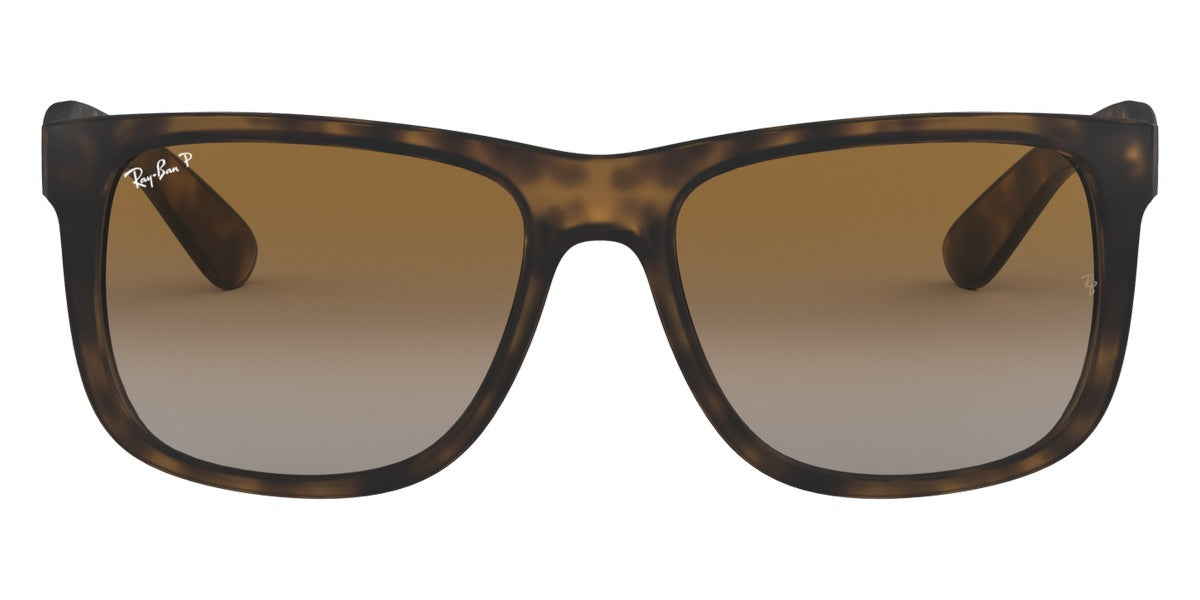 Ray-Ban® Justin RB4165 RB4165 622/6Q 55 - Rubber Black with Brown Mirrored Orange lenses Sunglasses