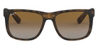 Ray-Ban® Justin RB4165 RB4165 622/6Q 55 - Rubber Black with Brown Mirrored Orange lenses Sunglasses