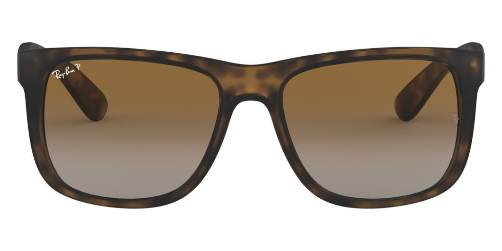 Ray-Ban® Justin RB4165 RB4165 622/6Q 55 - Rubber Black with Brown Mirrored Orange lenses Sunglasses