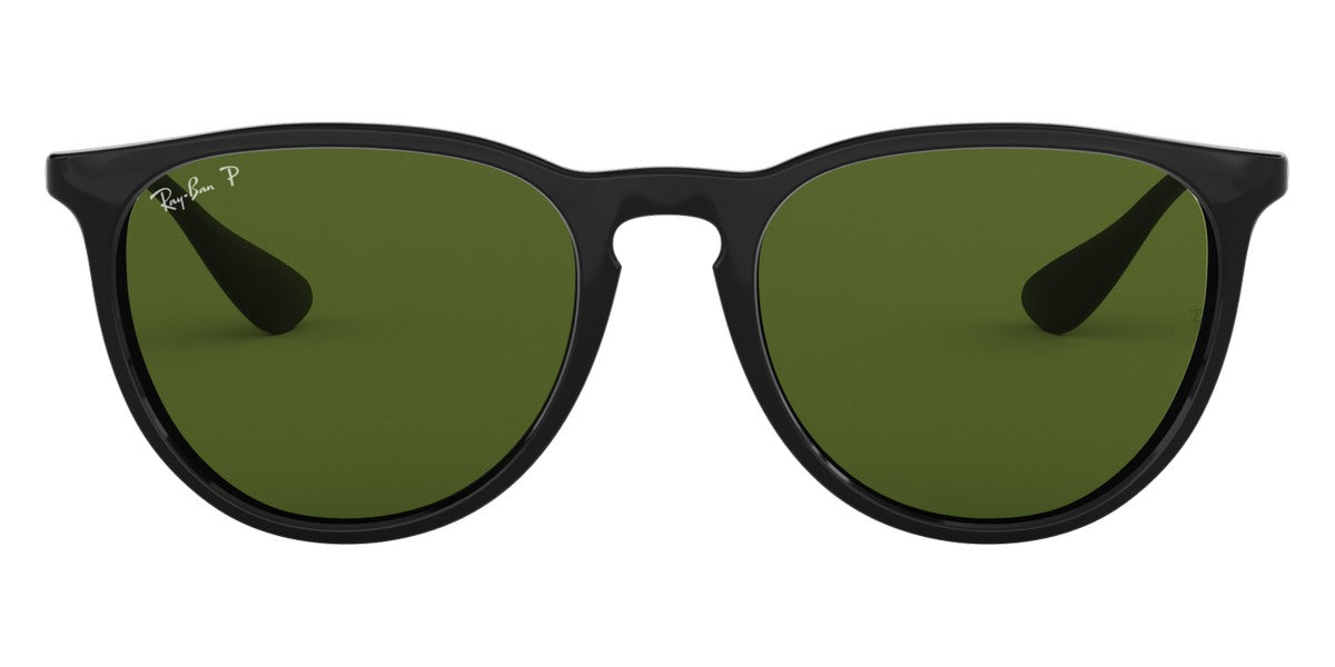 Ray-Ban® Erika RB4171F RB4171F 601/2P 54 - Black with Green lenses Sunglasses