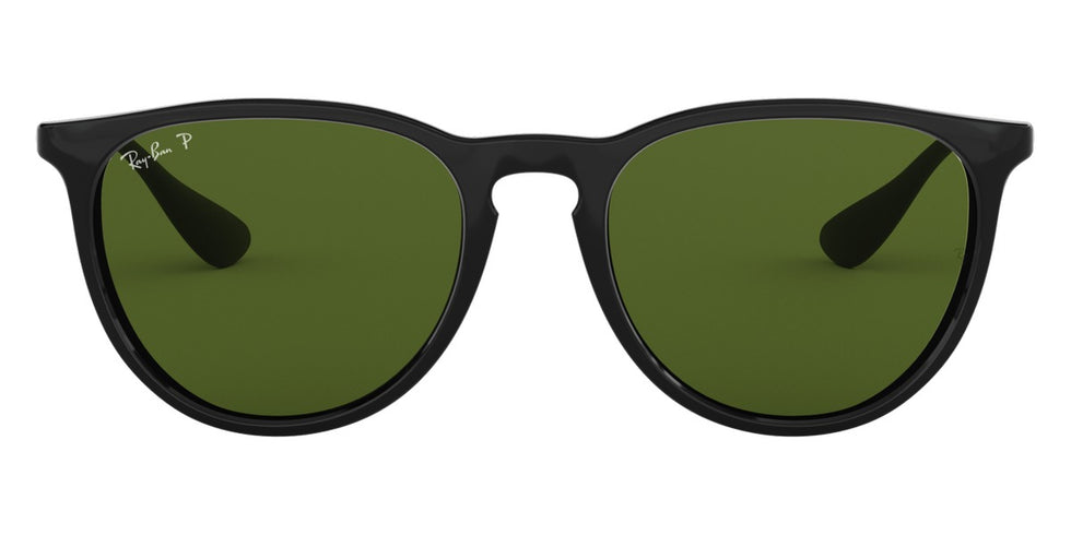 Ray-Ban® Erika RB4171F RB4171F 601/2P 54 - Black with Green lenses Sunglasses