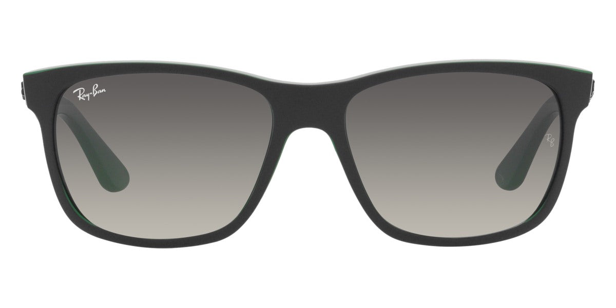 Ray-Ban® RB4181 RB4181 656811 57 - Matte Black on Green with Gray Gradient lenses Sunglasses