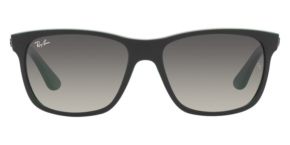 Ray-Ban® RB4181 RB4181 656811 57 - Matte Black on Green with Gray Gradient lenses Sunglasses