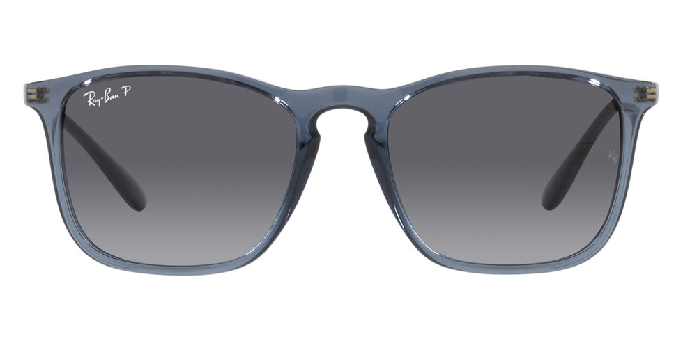 Ray-Ban® Chris RB4187F RB4187F 666381 54 - Transparent Green with Dark Gray Polarized lenses Sunglasses