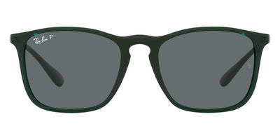 Ray-Ban® CHRIS 0RB4187F RB4187F 666381 54 - Transparent Green with Dark Gray Polarized lenses Sunglasses