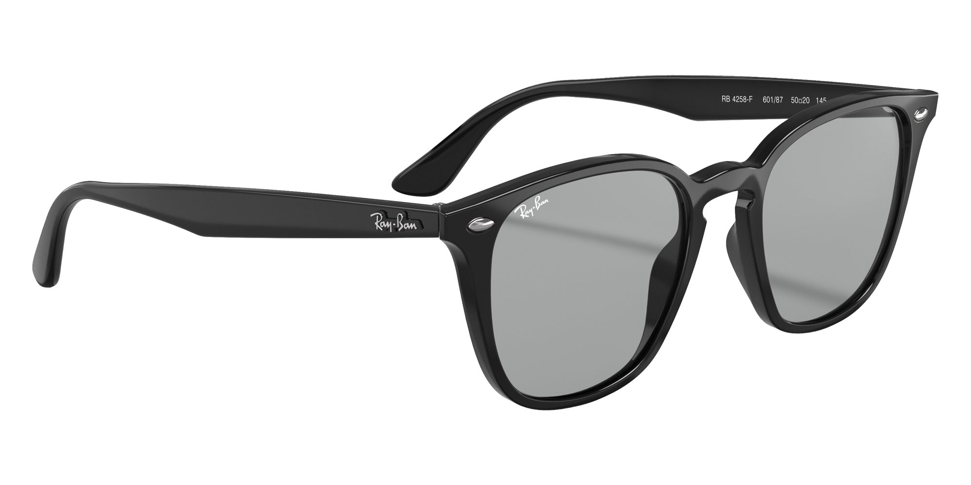 Ray-Ban® RB4258F RB4258F 601/87 52 Sunglasses - Shiny Black