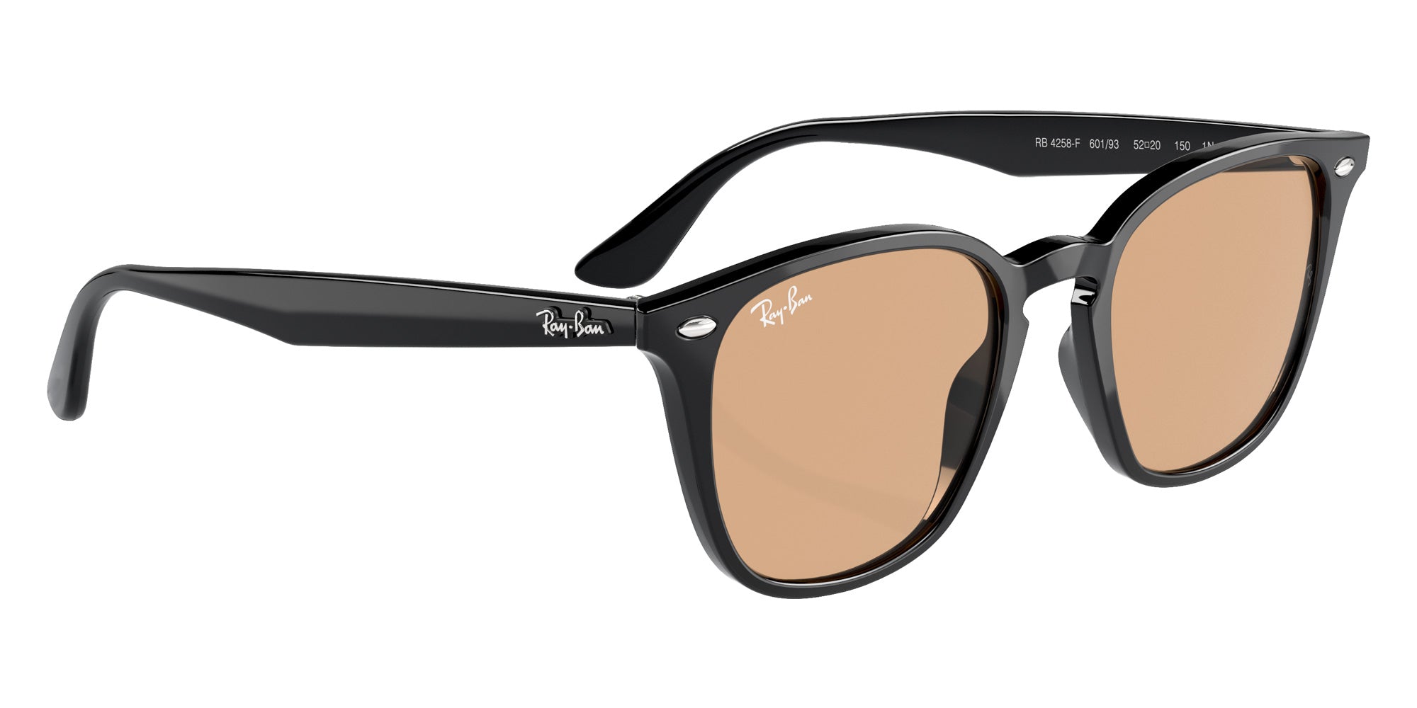 Ray-Ban® RB4258F RB4258F 601/93 52 Sunglasses - Black