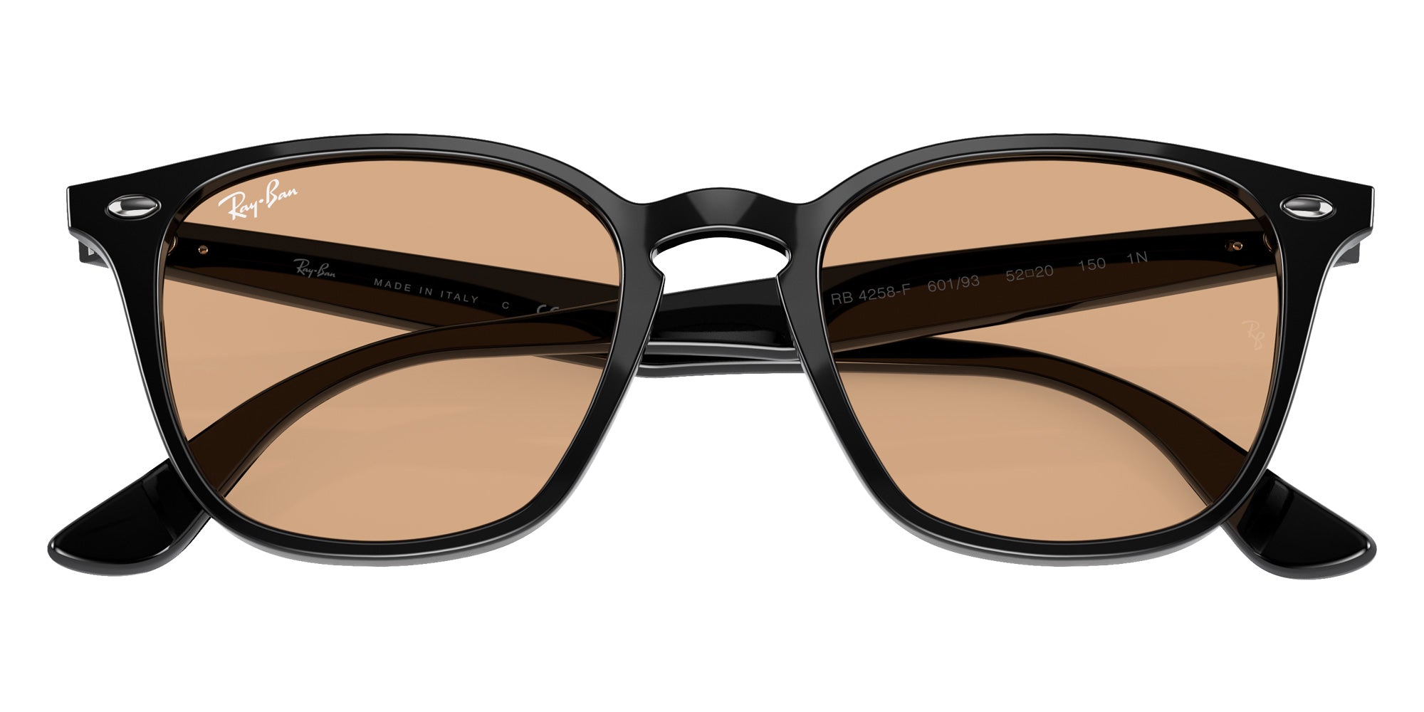 Ray-Ban® RB4258F RB4258F 601/93 52 Sunglasses - Black