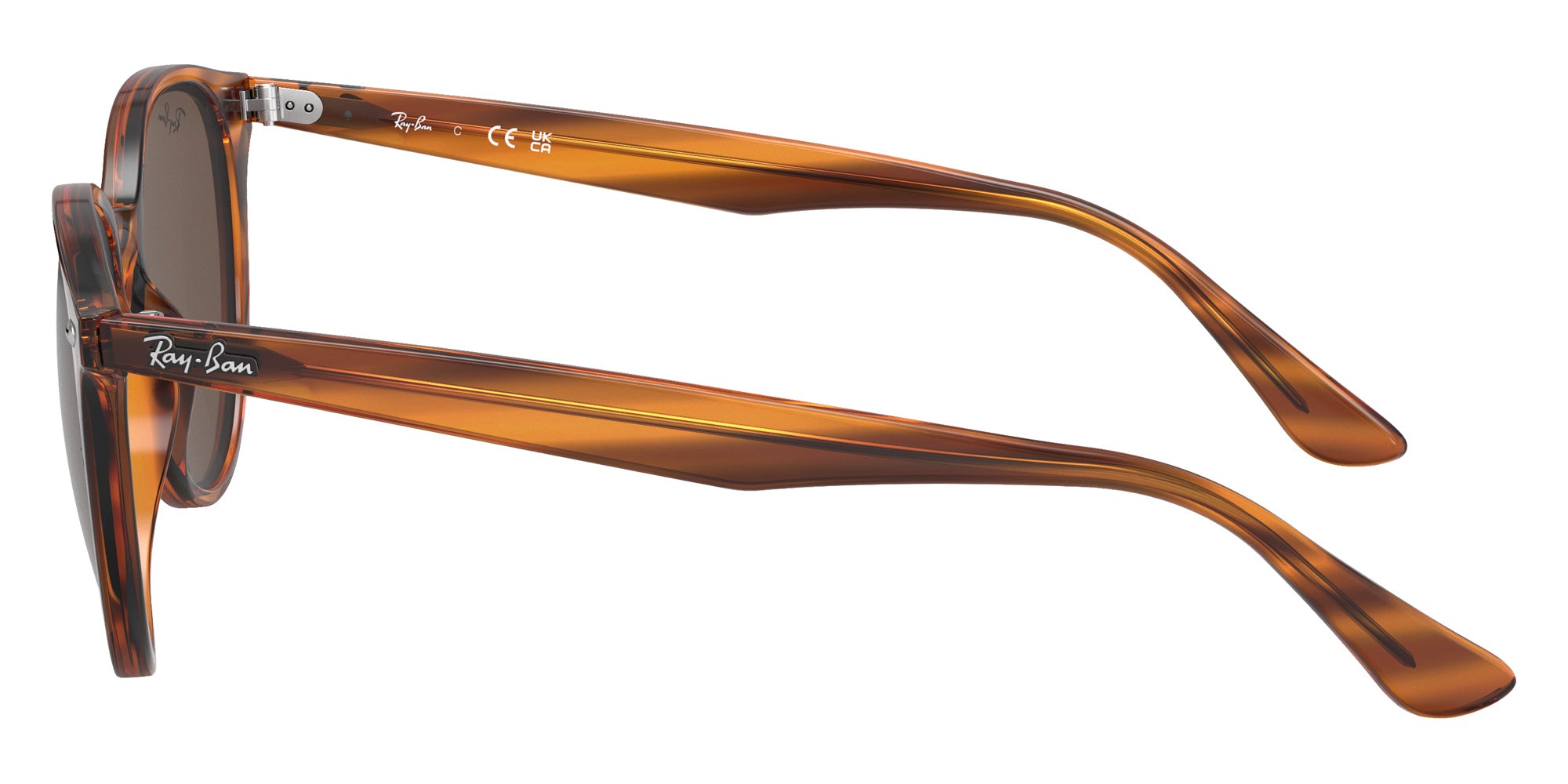 Ray-Ban® RB4305 RB4305 820/73 53 Sunglasses - Striped Red Havana