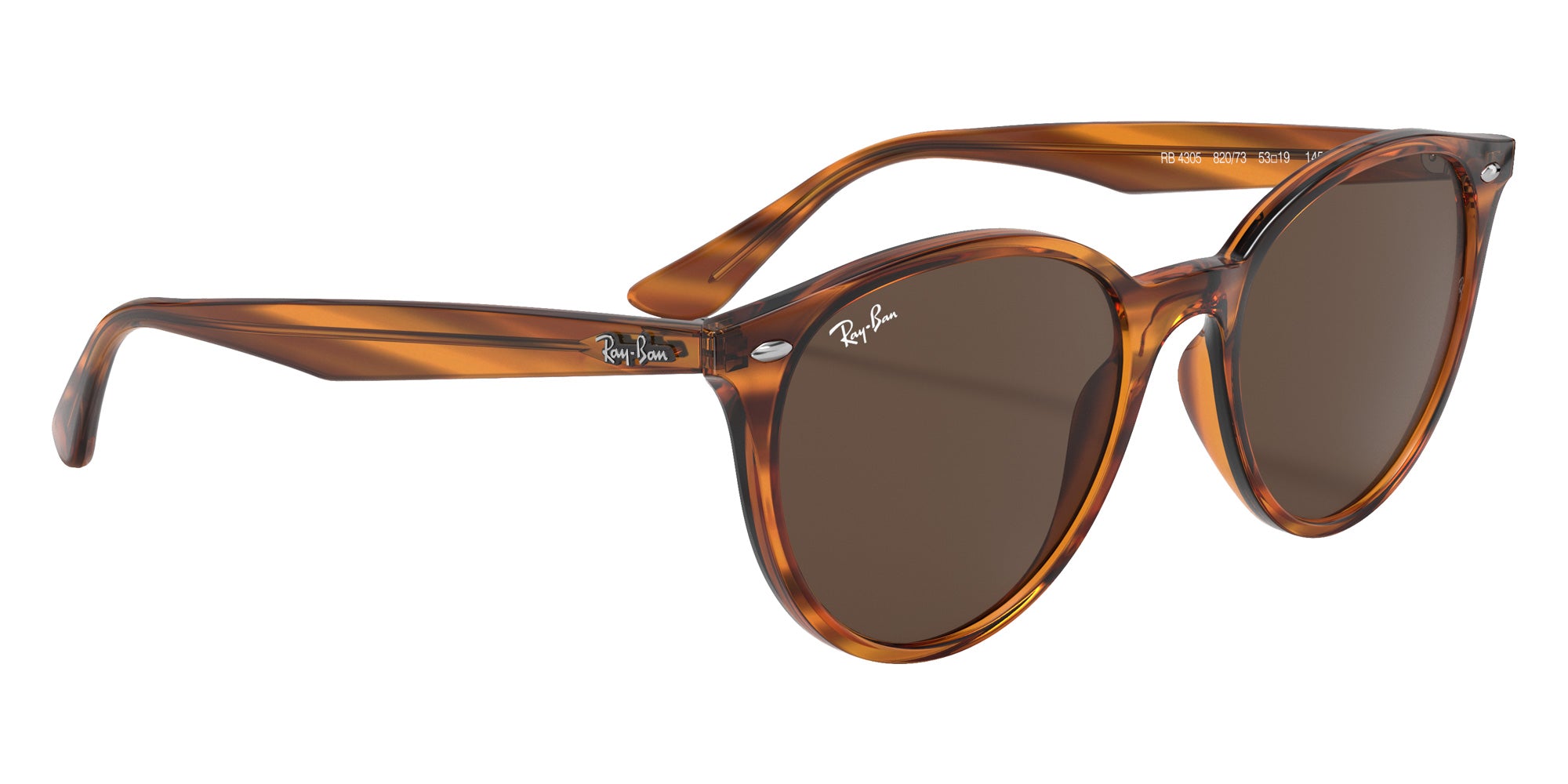 Ray-Ban® RB4305 RB4305 820/73 53 Sunglasses - Striped Red Havana