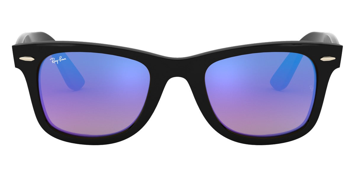 Ray-Ban® WAYFARER EASE 0RB4340 RB4340 601/4O 50 - Black with Blue Flash Gradient lenses Sunglasses