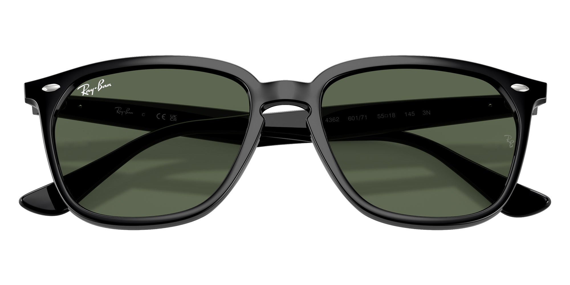 Ray-Ban® RB4362 RB4362 601/71 55 Sunglasses - Black