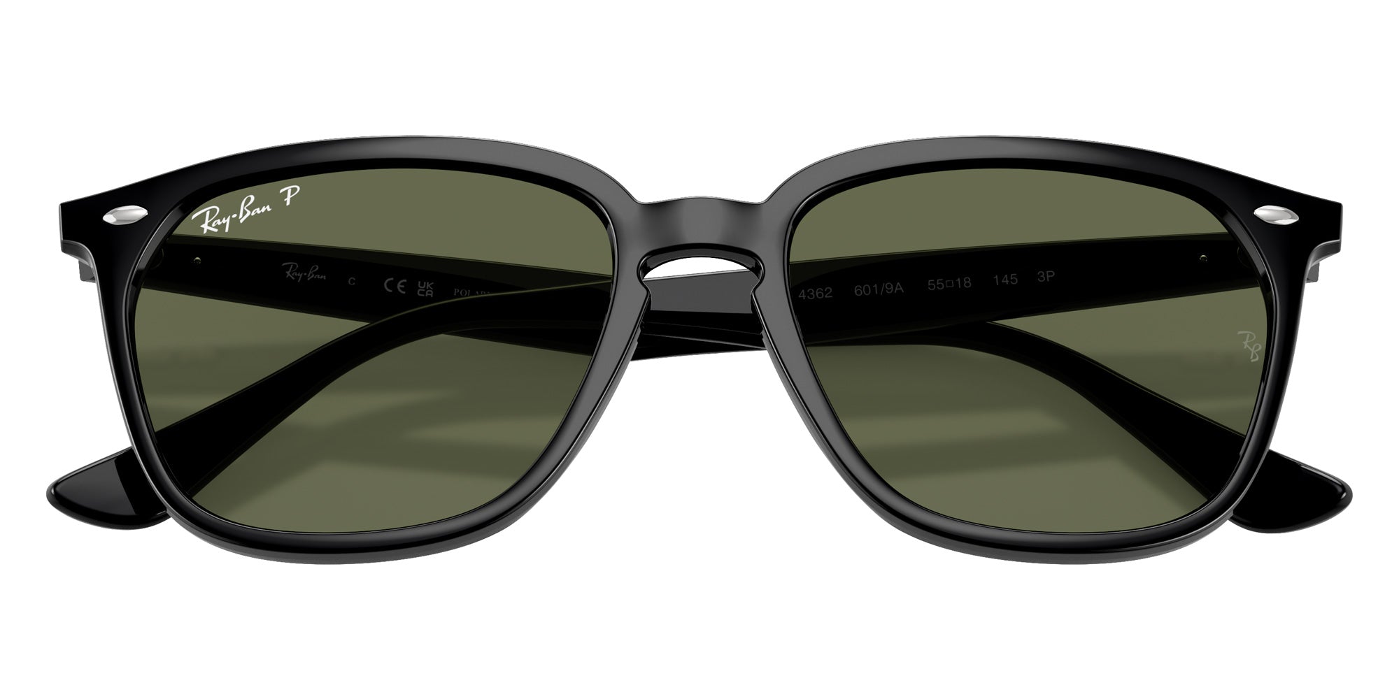 Ray-Ban® RB4362 RB4362 601/9A 55 Sunglasses - Black