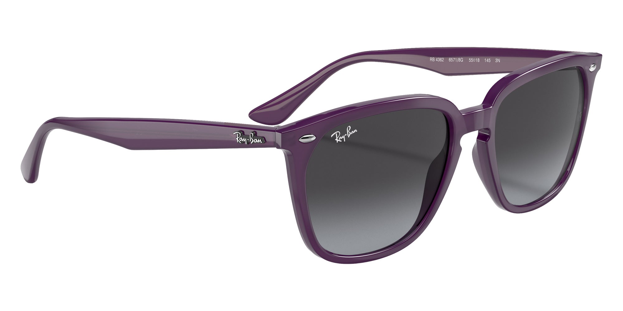 Ray-Ban® RB4362 RB4362 65718G 55 Sunglasses - Violet