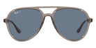 Ray-Ban® RB4376 RB4376 65722V 57 - Transparent Gray with Dark Blue Polarized lenses Sunglasses