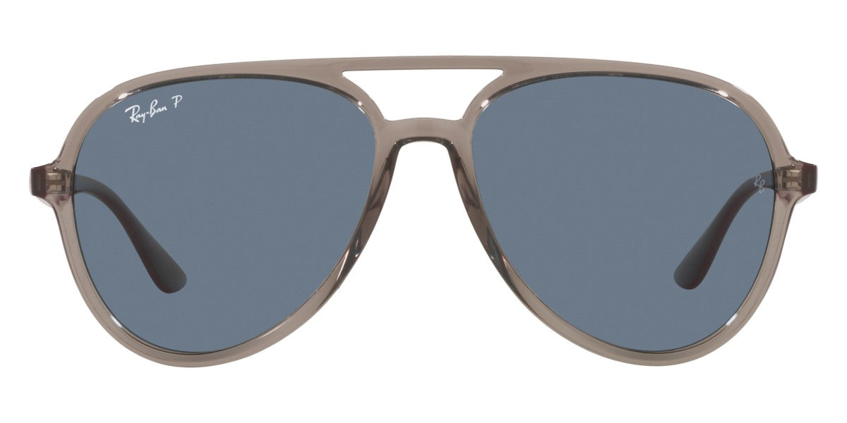 Ray-Ban® RB4376 RB4376 65722V 57 - Transparent Gray with Dark Blue Polarized lenses Sunglasses