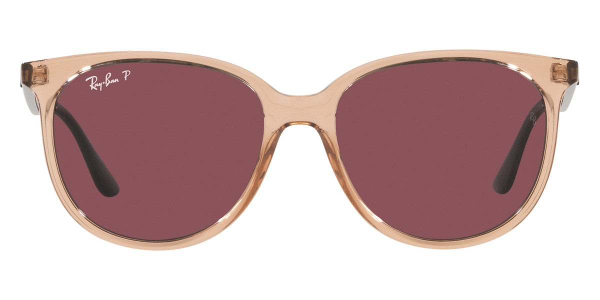 Ray-Ban® RB4378 RB4378 66025Q 54 - Transparent Brown with Purple Polarized lenses Sunglasses