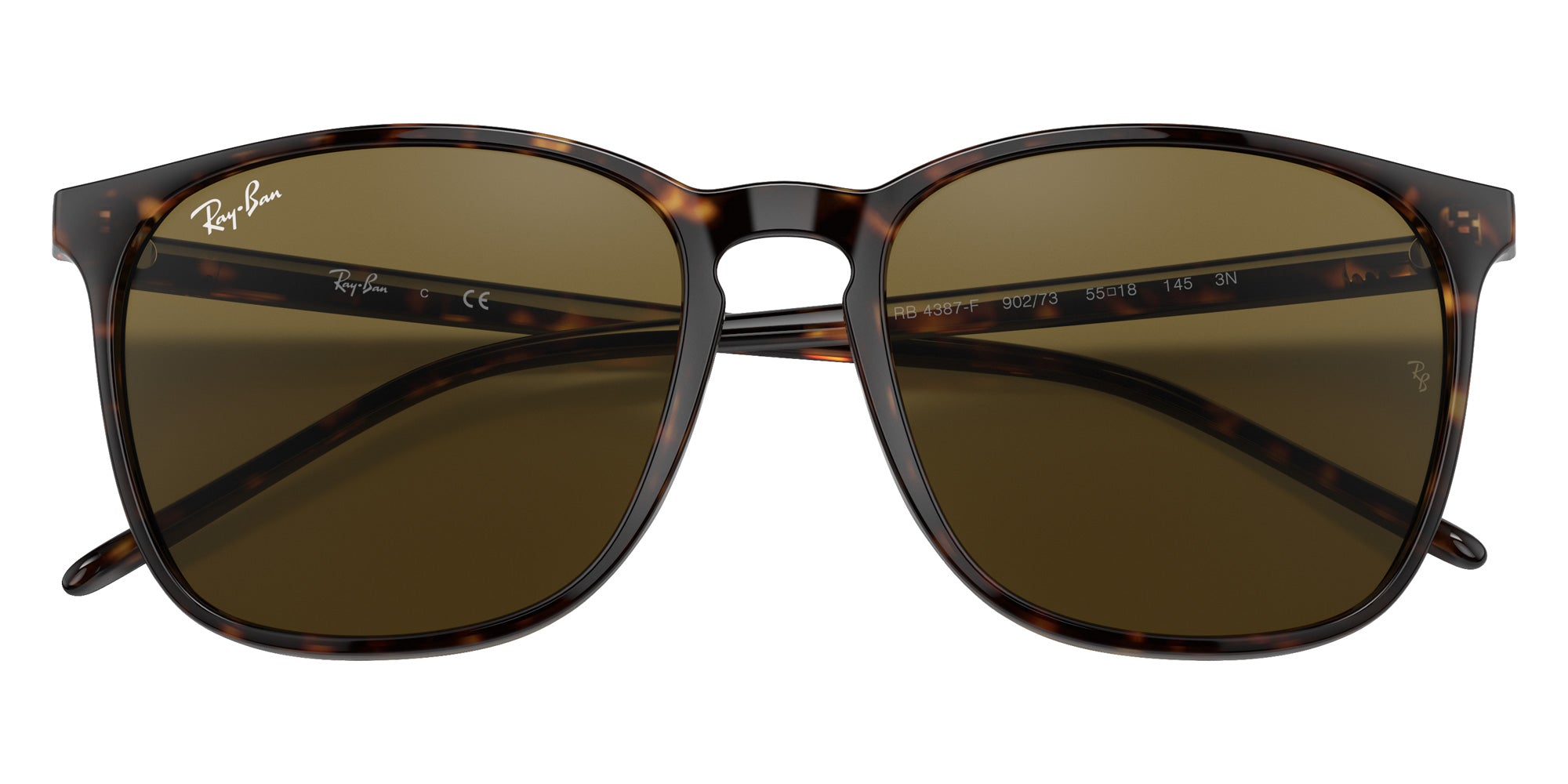 Ray-Ban® RB4387F RB4387F 902/73 55 Sunglasses - Tortoise