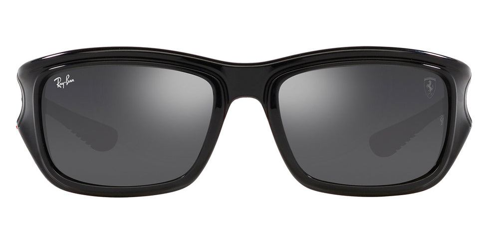 Ray-Ban® RB4405M RB4405M F6016G 59 - Black on Red with Silver Mirrored lenses Sunglasses