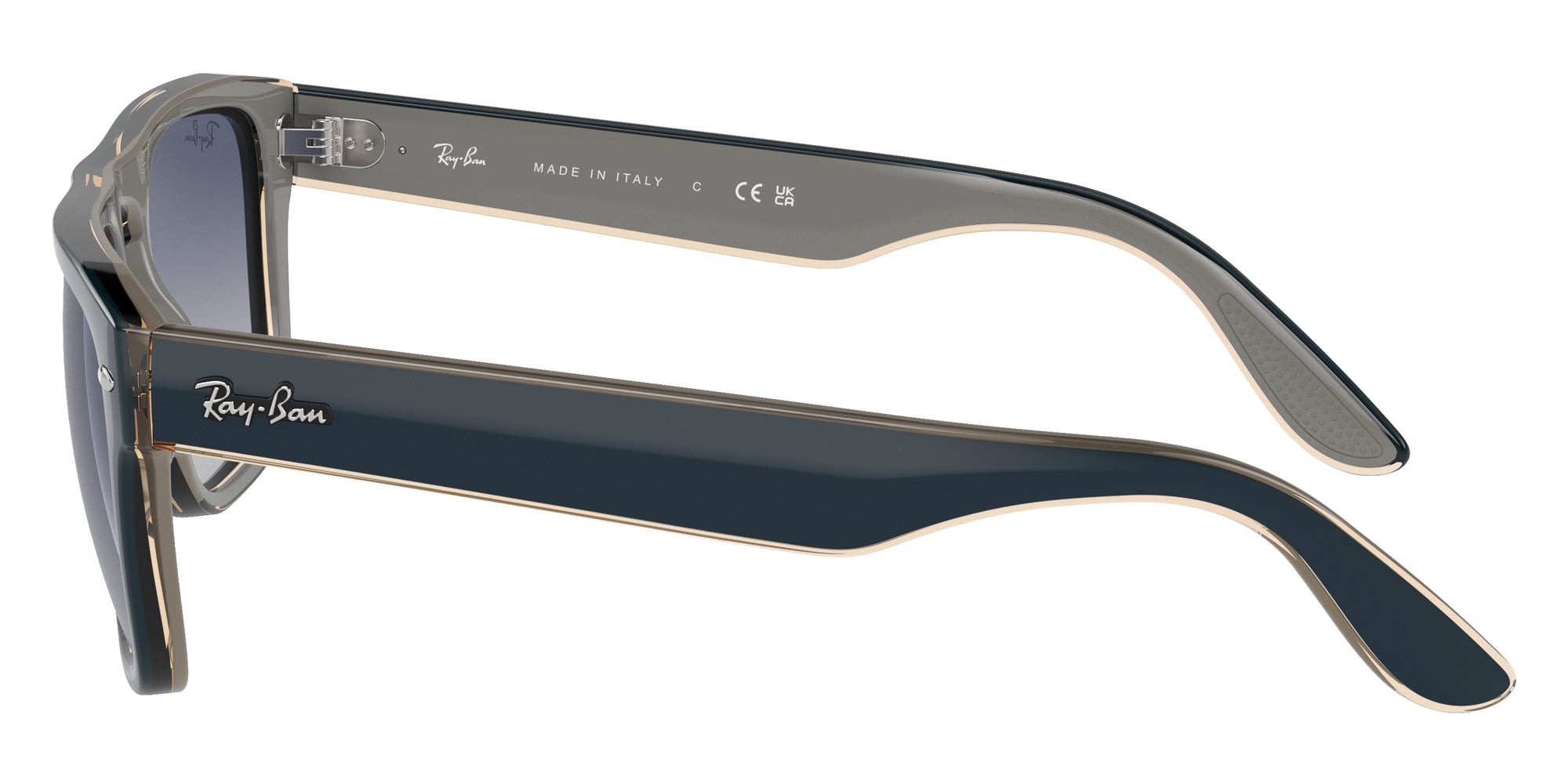 Ray-Ban® RB4407 RB4407 67304L 57 Sunglasses - Blue/Gray/Transparent Light Brown
