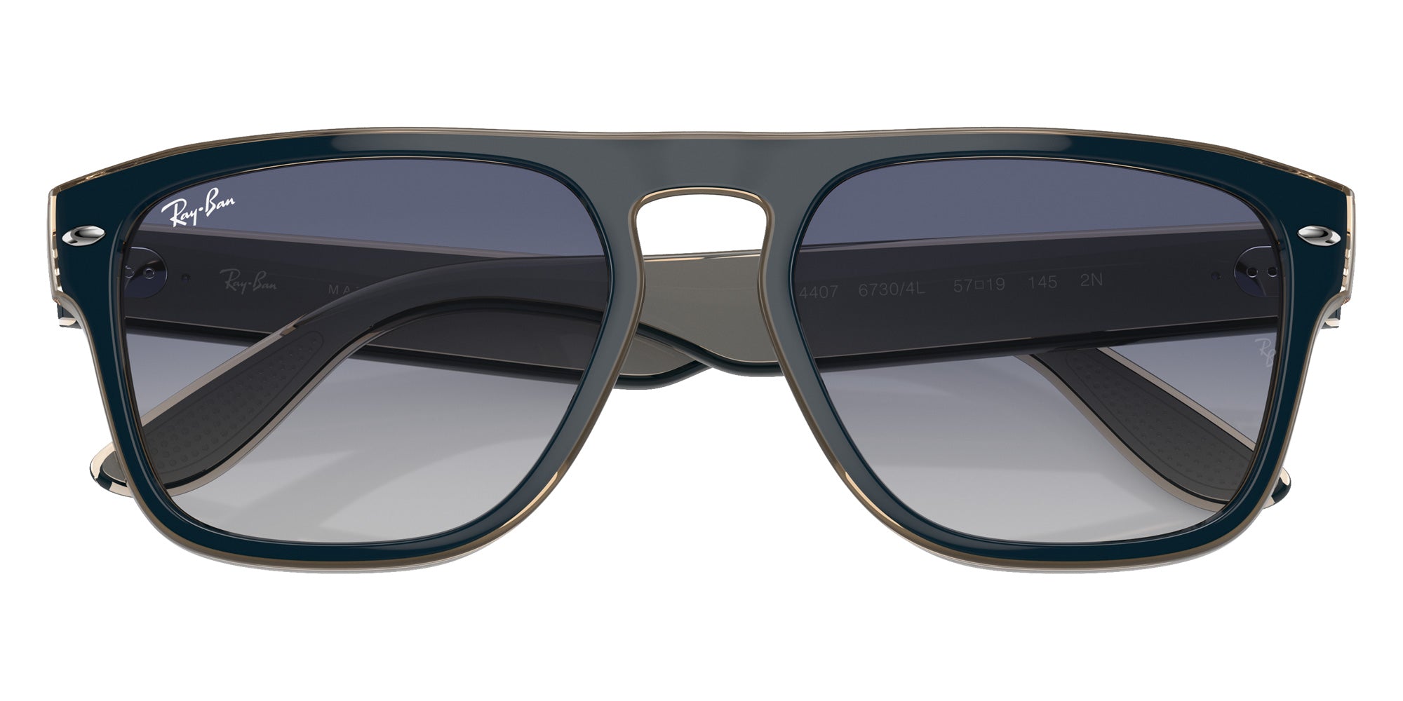 Ray-Ban® RB4407 RB4407 67304L 57 Sunglasses - Blue/Gray/Transparent Light Brown